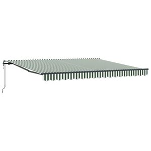 vidaXL Tenda retrattile Verde e Bianco 400 &times; 350 cm