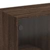vidaXL Tavolino Salotto con Ante in Vetro Rovere Marrone 102x50x42 cm