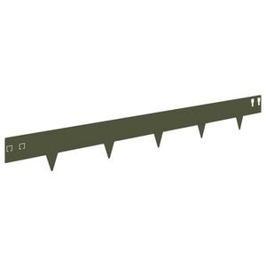 vidaXL Bordura per Prato 10 pcs 100 x 12 cm Acciaio Verde Oliva