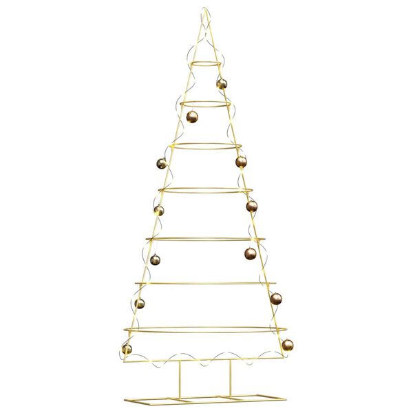 vidaXL Albero di Natale in metallo con supporto Oro 210 cm