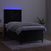 vidaXL Letto a Molle con Materasso e LED Nero 100x200 cm in Velluto