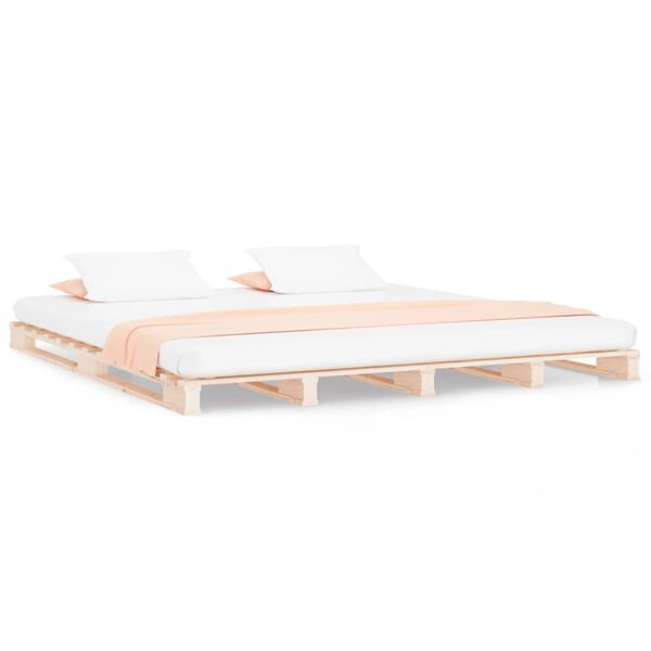 vidaXL Letto a Pallet 120x190 cm Small Double Legno Massello di Pino