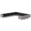 vidaXL Divani da Giardino 11 pz con Cuscini in Polyrattan Grigio Scuro