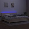 vidaXL Letto a Molle Materasso e LED bianco 200x200cm in Tessuto