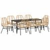 vidaXL Set da Pranzo per Giardino 9 pcs Marrone polyrattan