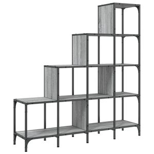 vidaXL Libreria Grigio Sonoma 122x30x132cm Legno Multistrato e Metallo