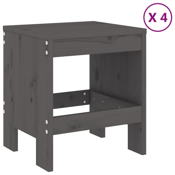 vidaXL Set da Pranzo per Giardino 5pz Grigio in Legno Massello di Pino
