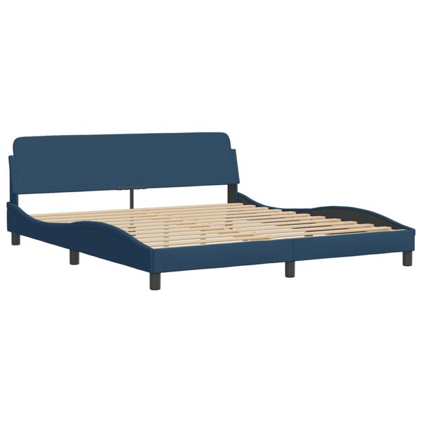 vidaXL Letto con Materasso Hvar Blu 180x200 cm in Tessuto