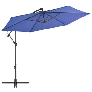 vidaXL Ombrellone a Sbalzo Palo in Alluminio 300 cm Blu