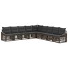 vidaXL Set Divano da Giardino 9 pz Grigio polyrattan