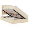 vidaXL Letto con contenitore e materasso Crema 120 x 200 cm Tessuto