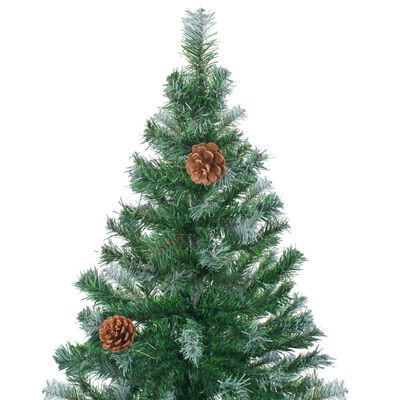 vidaXL Albero di Natale Satinato Preiluminato con Pigne 150 cm