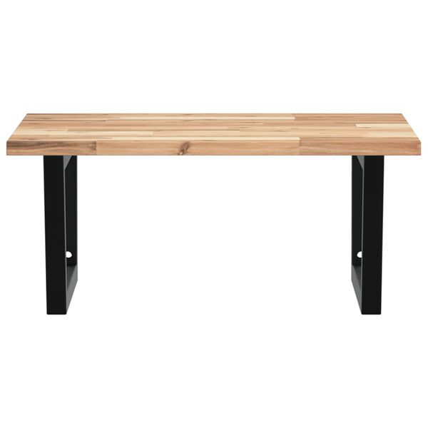 vidaXL Ripiano a Parete per Lavabo in Acciaio e Massello di Acacia