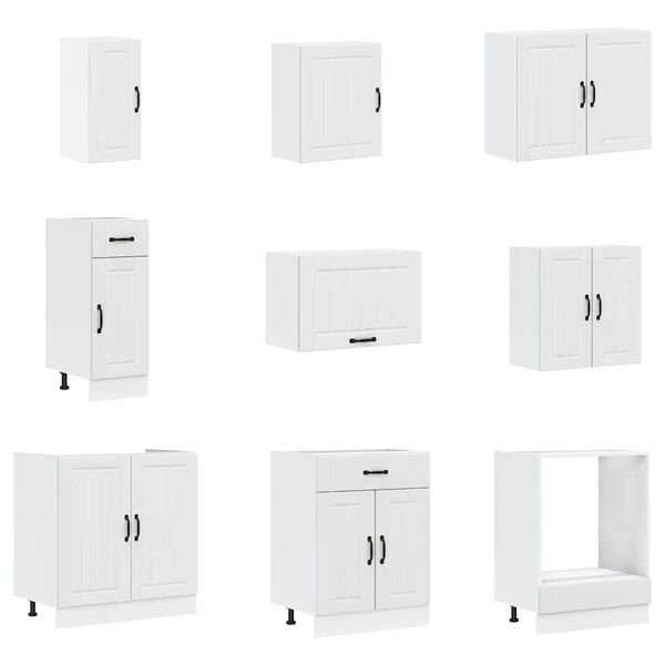 vidaXL Set Mobili da Cucina 14 pz Lucca Bianchi Legno Multistrato