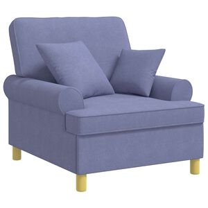 vidaXL Poltrona XL con Cuscini Blu jeans Tessuto