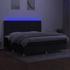 vidaXL Letto a Molle Materasso e LED Nero 200x200cm in Tessuto