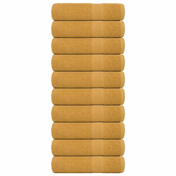 vidaXL Asciugamani FROGN 10 pz Oro 50x100 cm 360 g/m&sup2;