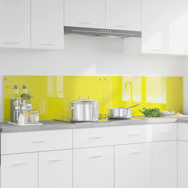 vidaXL Rivestimento da Cucina 2 pcs Giallo 100 x 40 cm vetro temperato