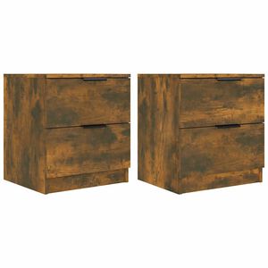 vidaXL Comodini 2 pz Rovere Fumo in Legno Multistrato