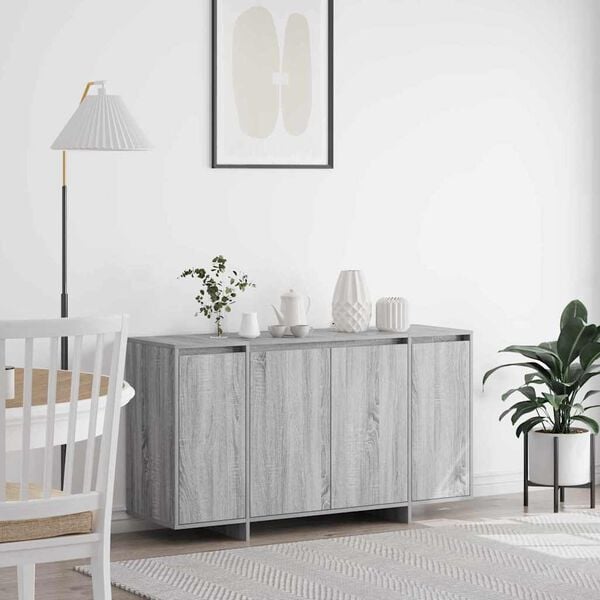 vidaXL Credenza Grigio Sonoma 135 x 41 x 75 cm Legno multistrato