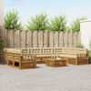 vidaXL Set divani 10 pcs Naturale e Beige Legno di Acacia Massello
