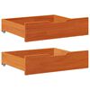 vidaXL Cassettoni per Letto 2pz Marrone Cera 65x55x17 cm Legno di Pino
