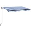 vidaXL Tenda Automatica con Sensore Vento e LED 300x250 cm Blu Bianca