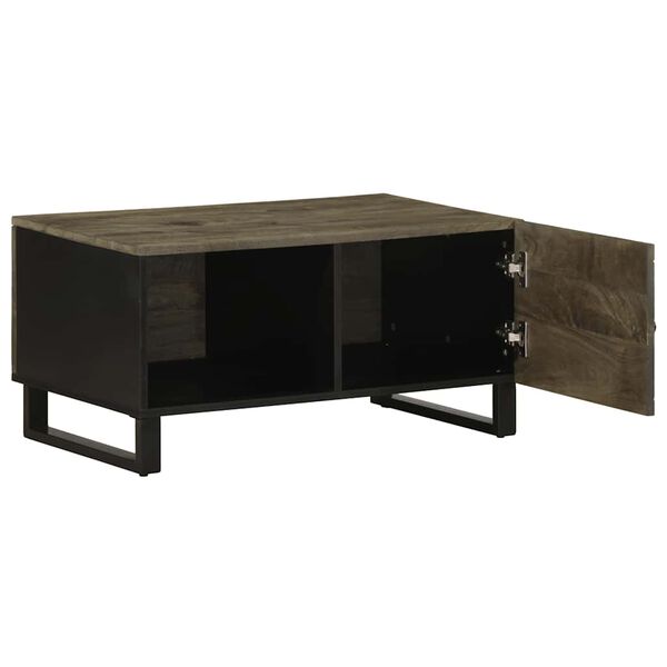 vidaXL Tavolino da Salotto Nero 80x50x40 cm in Legno Massello di Mango