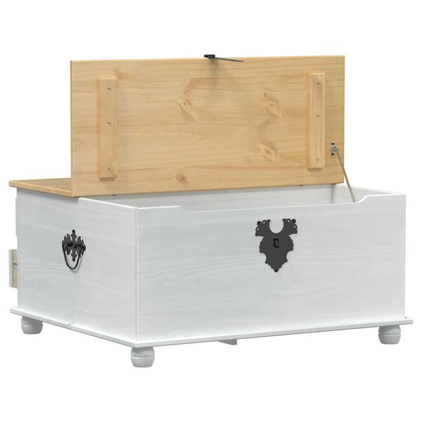 vidaXL storage box con cassetto Bianco 90 x 78 x 45 cm Pino massello