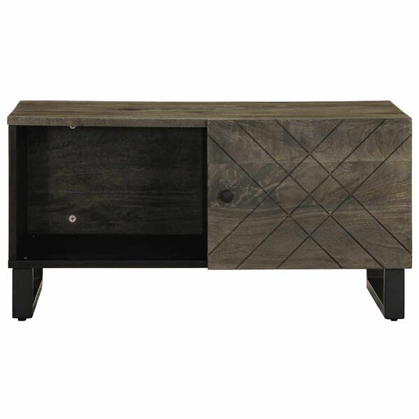 vidaXL Tavolino da Salotto Nero 80x50x40 cm in Legno Massello di Mango