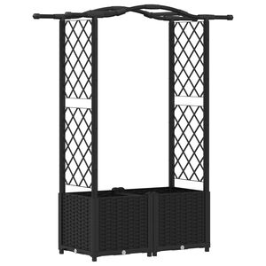 vidaXL Letto Rialzato con Griglia e Tetto Nero 125 x 40 x 138 cm PP