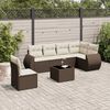 vidaXL Set Divani da Giardino 7 pz con Cuscini Marrone in Polyrattan