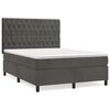 vidaXL Giroletto a Molle con Materasso Grigio Scuro 140x190 cm Velluto