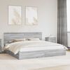 vidaXL Letto con Contenitore con testiera Grigio Sonoma 200 x 200 cm
