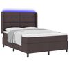 vidaXL Letto a Sorgente LED Marrone Scuro 140 x 190 cm Tessuto