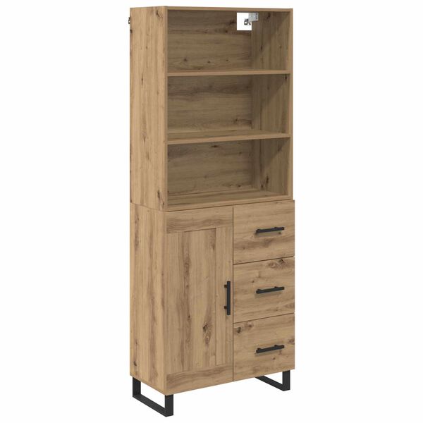 vidaXL Credenza con cassetto Rovere artigianale 69,5 x 34 x 180 cm