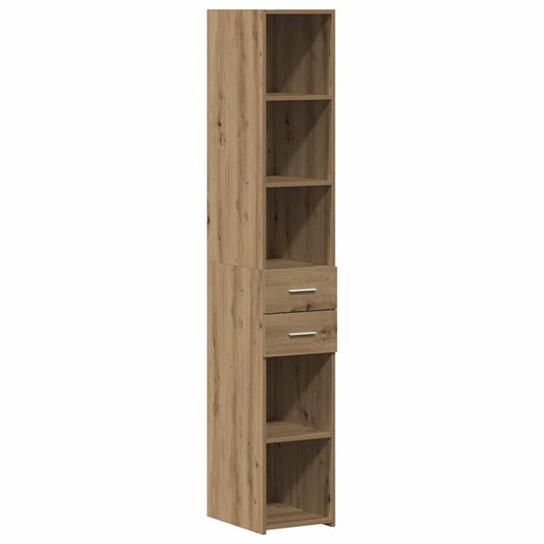 vidaXL Libreria con cassetto Rovere artigianale 30 x 42.4 x 185.2 cm