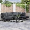 vidaXL Set Divano da Giardino con cuscino Nero Alluminio