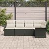 vidaXL Set Divano da Giardino con cuscino 5 pcs Nero polyrattan