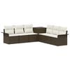 vidaXL Set di divani 7 pz Marrone e Bianco Crema