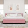 vidaXL Letto a Sorgente LED con materasso Rosa 180 x 200 cm Velluto