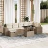 vidaXL Set Divano da Giardino 8 pz con Cuscini Beige in Polyrattan