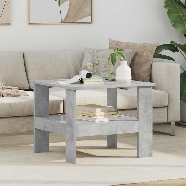 vidaXL Tavolino da salotto Grigio cemento 57 x 55 x 45 cm
