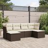 vidaXL Set Divano da Giardino 6 pz con Cuscini Marrone in Polyrattan