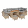 vidaXL Set Divano da Giardino 10 pcs Beige polyrattan