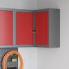 vidaXL Mobile per attrezzi con blocco Rosso e Grigio 55 x 55 x 55 cm