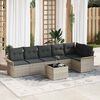 vidaXL Set Divano da Giardino 7 pcs Grigio chiaro polyrattan