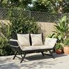 vidaXL Panca da Giardino con Cuscini Nera 176 cm in Polyrattan