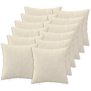 vidaXL Federa 12 pz HEERLEN Crema 40 x 40 cm Fleece in microfibra