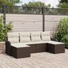 vidaXL Set Divano da Giardino con cuscino 6 pcs Marrone Poly Rattan